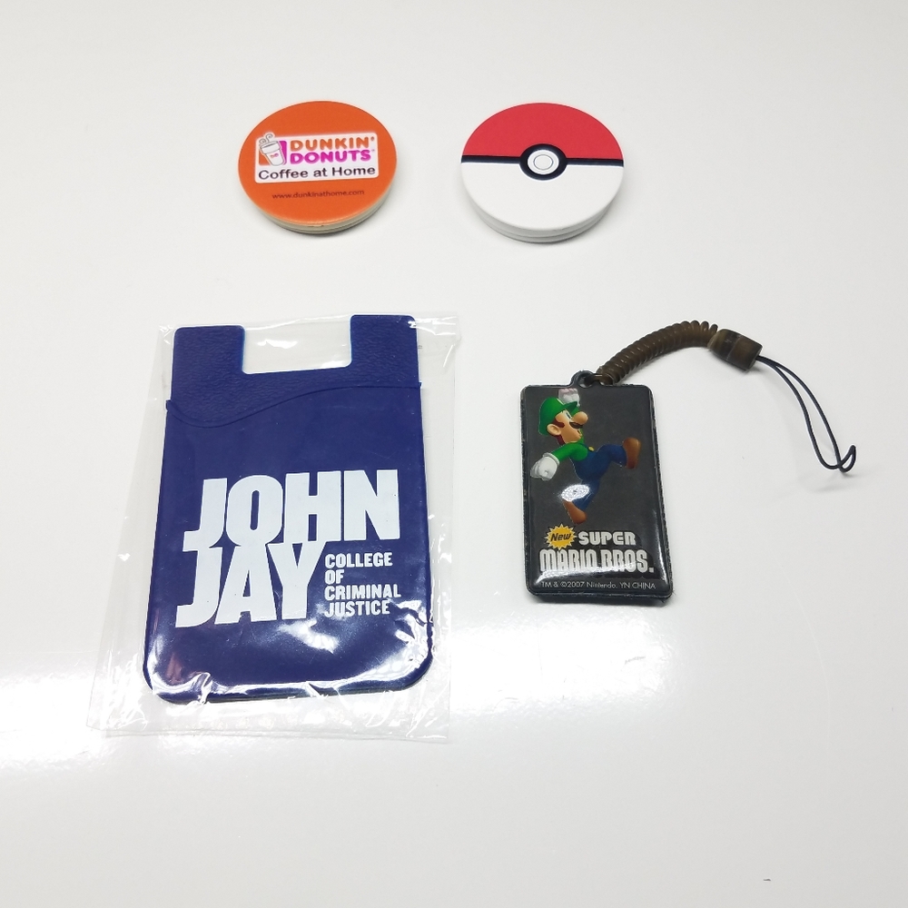 Pokemon Popsocket, Luigi Phone Screenwiper, Phone card holder Lot